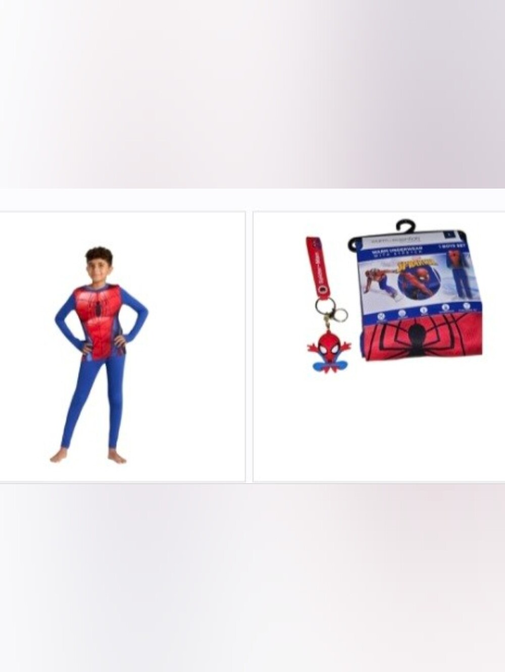 Kids Red & Blue With Spider Man Keychain Spider-Themed Costume Set